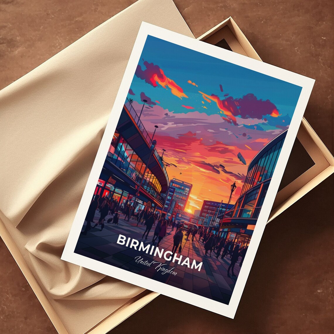 Birmingham Bullring Sunset Cityscape England United Kingdom Poster - Image 3