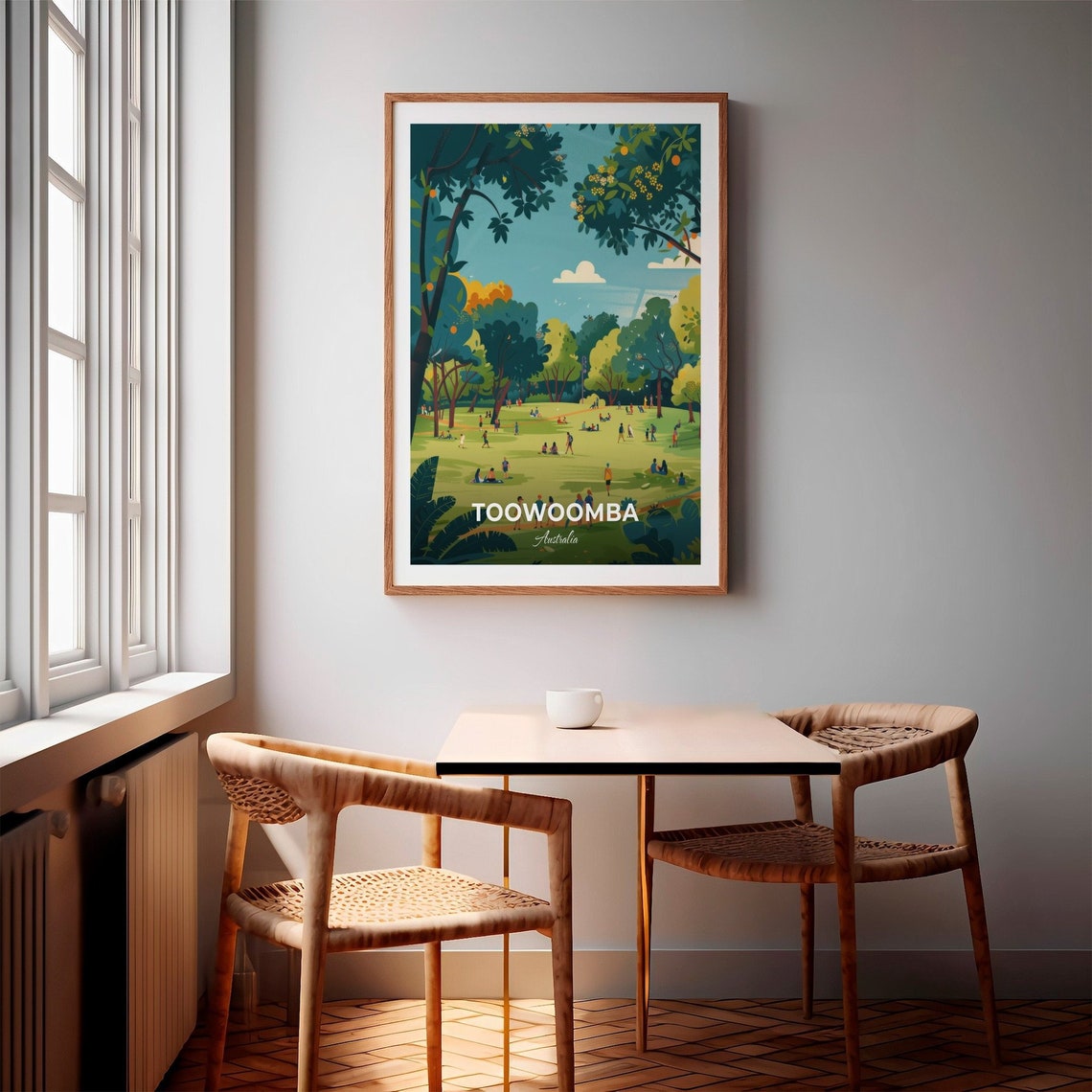 Toowoomba Australia Sunny Park With Picnickers Under Tall Trees Poster - Image 2