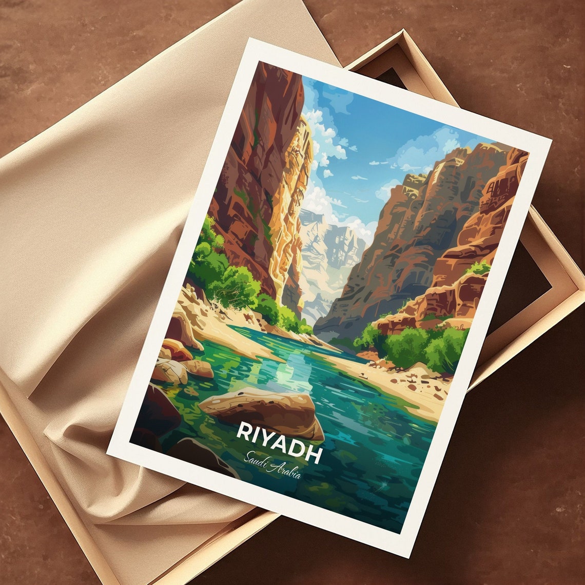 Riyadh Wadi Hanifah Desert Canyon River Saudi Arabia Travel Poster - Image 3