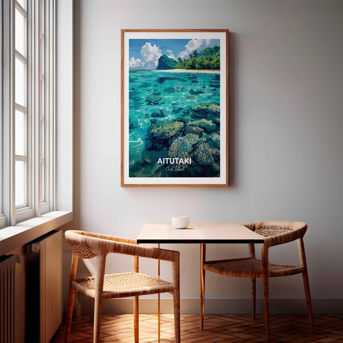 Aitutaki Cook Islands Coral Reef Lagoon Island View Travel Poster - Image 2