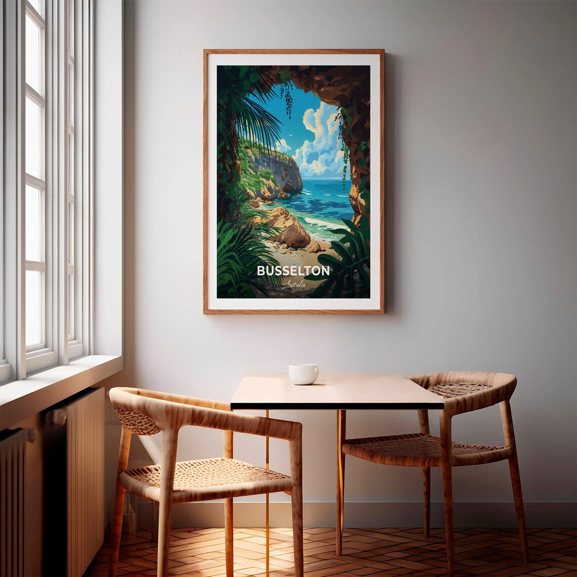 Busselton Australia Rocky Cove Cave View Coast Travel Poster - Image 2