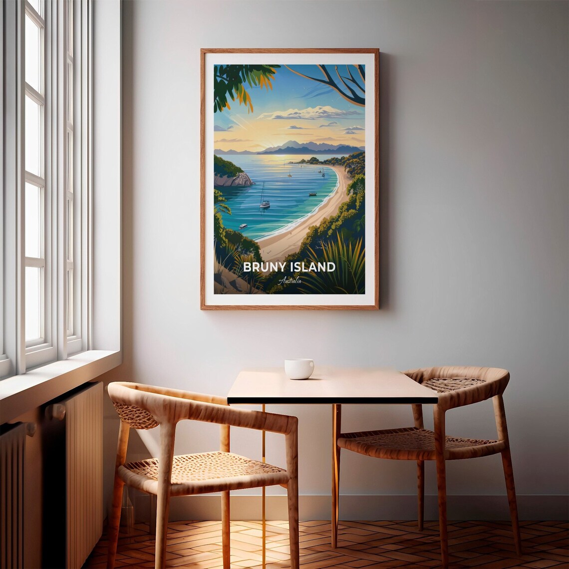 Bruny Island Australia Tranquil Bay With Sailboats at Dusk Travel Poster - Image 2