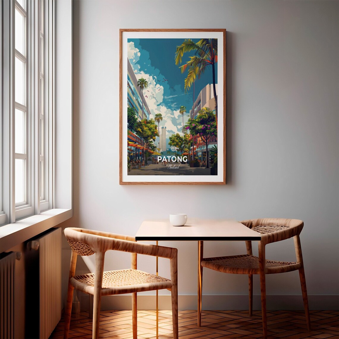 Patong Thailand Palm Lined Shopping Street Retro Travel Poster - Image 2