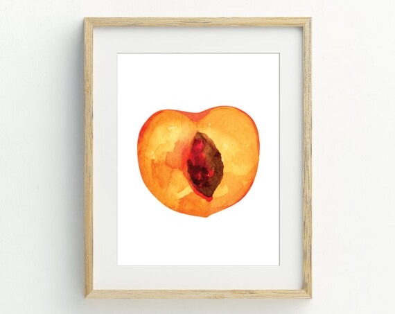 Peach Print Kitchen Wall Art Peach Fruit Minimalist Wall Art 5x7 8x10 11x14
