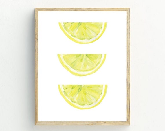 Lemon Citrus Kitchen Wall Decor Art Print