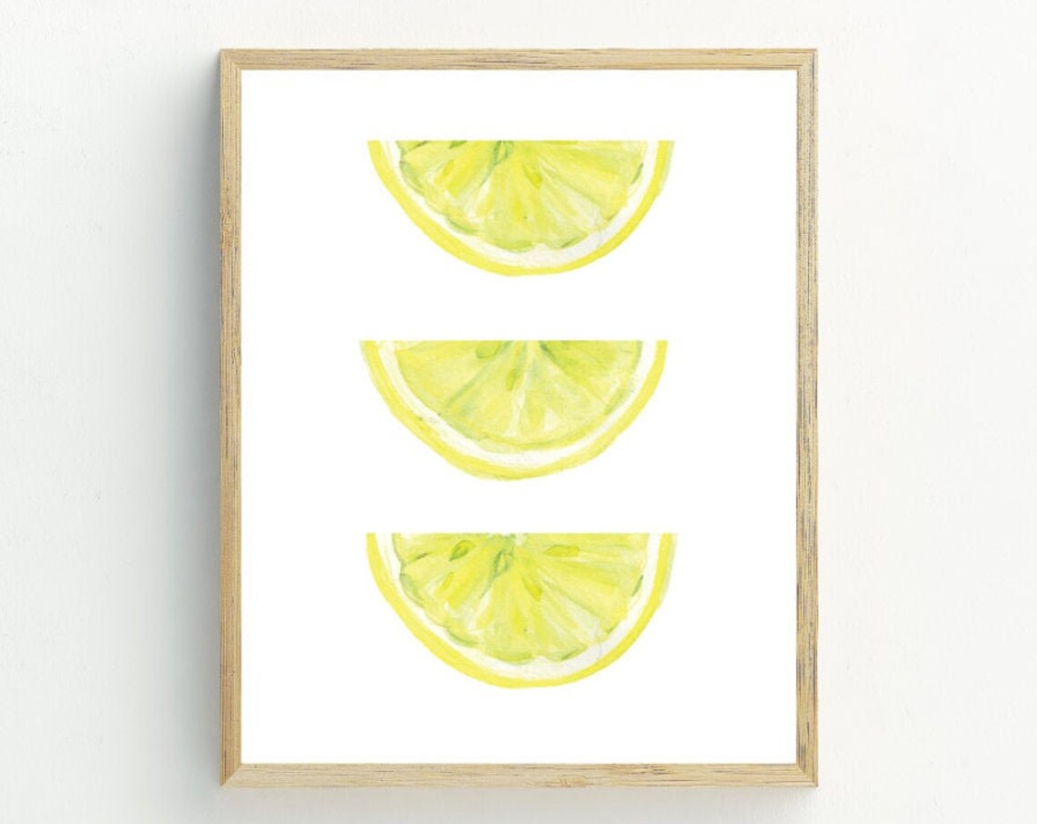 Lemon Citrus Kitchen Wall Decor Art Print