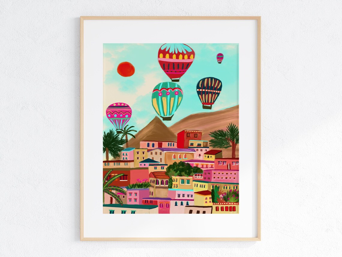 Cappadocia Hot Air Balloons Fairy Chimneys Turkey Travel Art Print