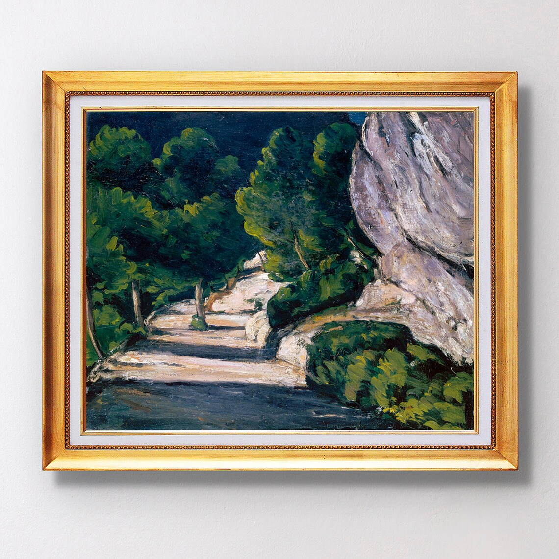 Paul Cezanne Landscape Road With Trees In Rocky Mountains Fine Art Glice 1870 Sku 0210