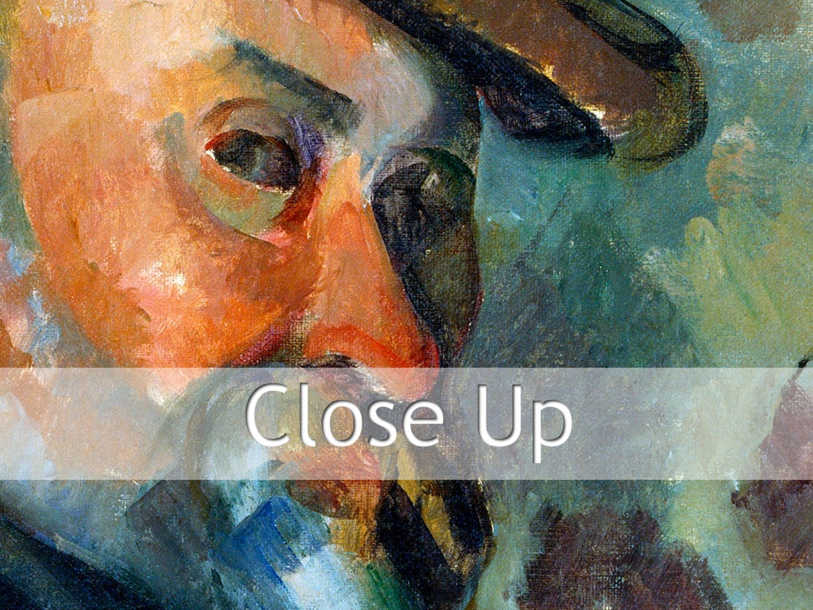 Paul Cezanne Self Portrait with a Hat Post Impressionist Artist Poster - Image 2