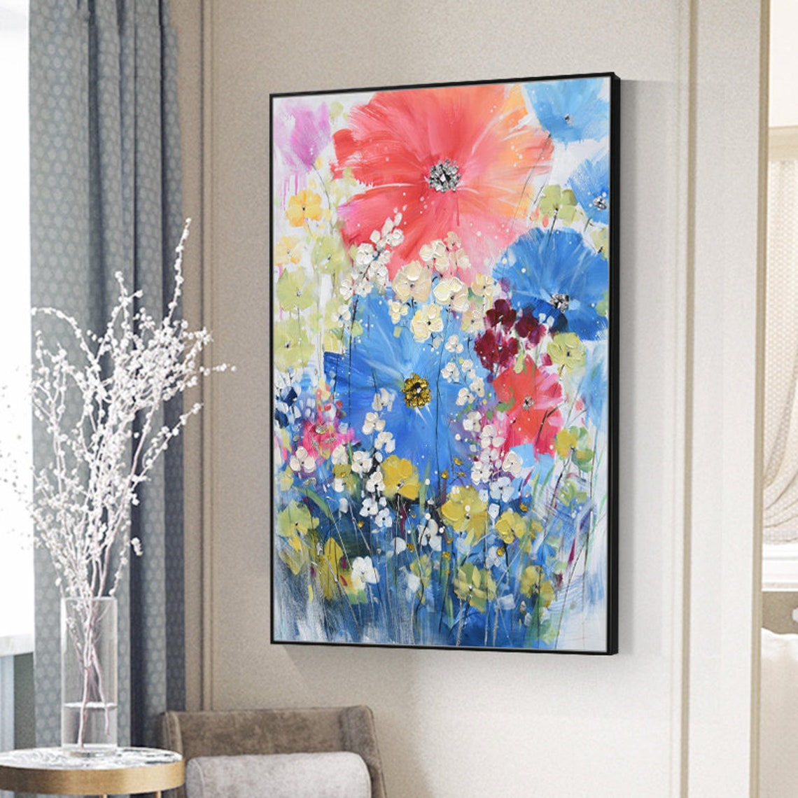 Colorful Wildflower Meadow Impasto Bouquet Garden Fresh Poster - Image 5