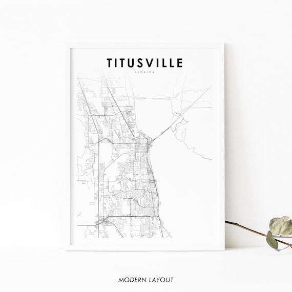 Titusville Florida Minimalist Street Map Poster In Modern Layout