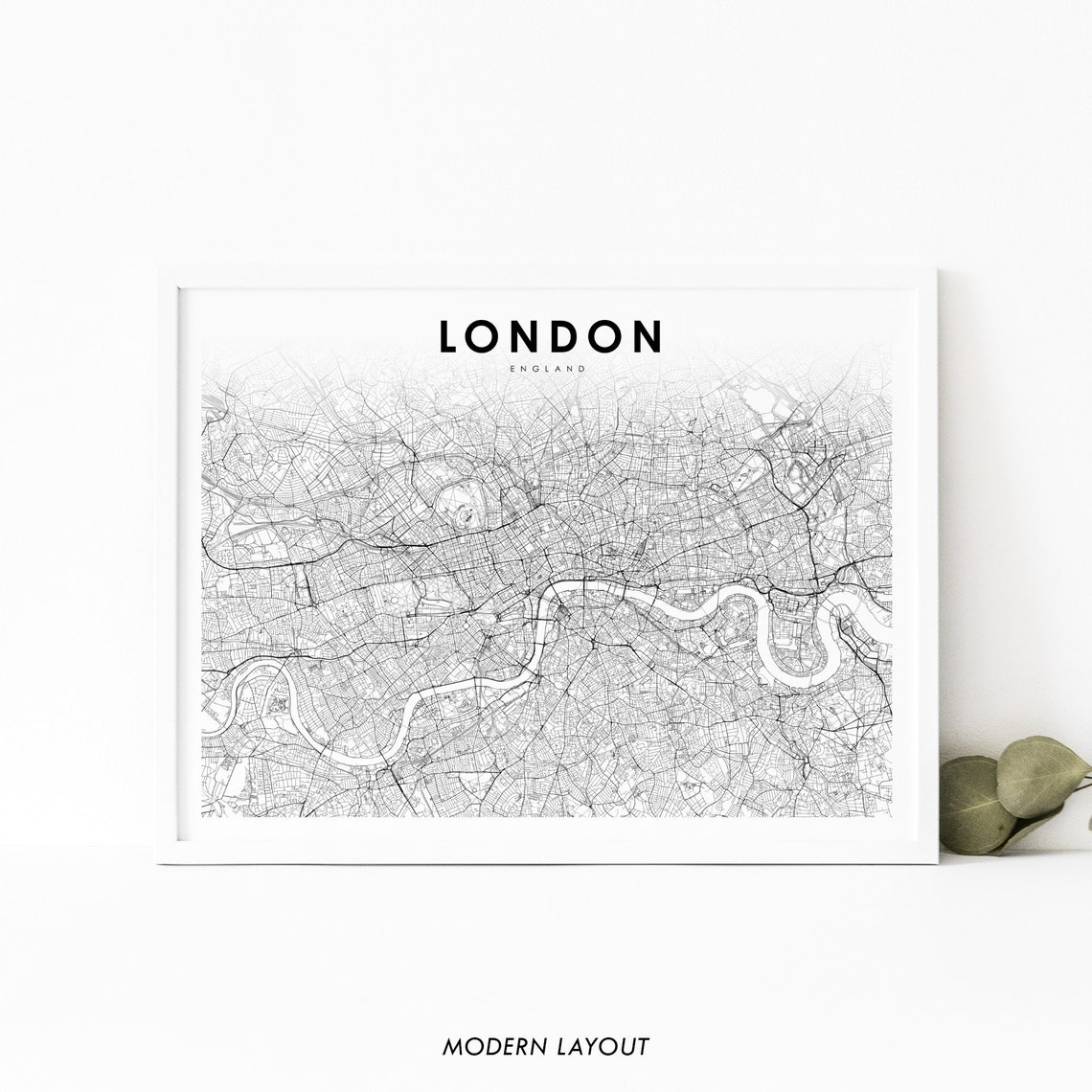 London England Minimalist City Street Map Poster Modern Layout