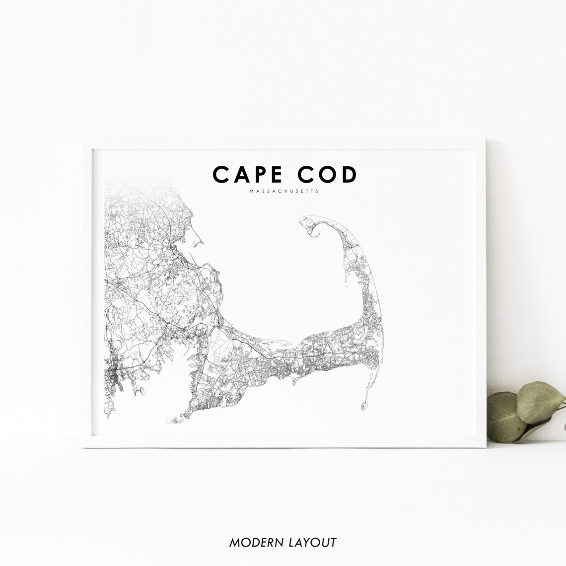 Cape Cod MA Map Poster, Massachusetts Nursery Decor