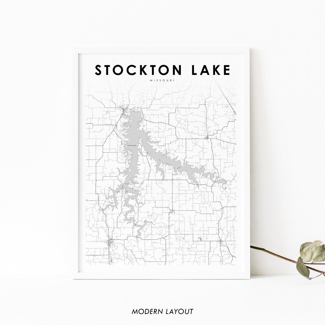 Stockton Lake Missouri Minimal Street Map Modern Layout Art Poster