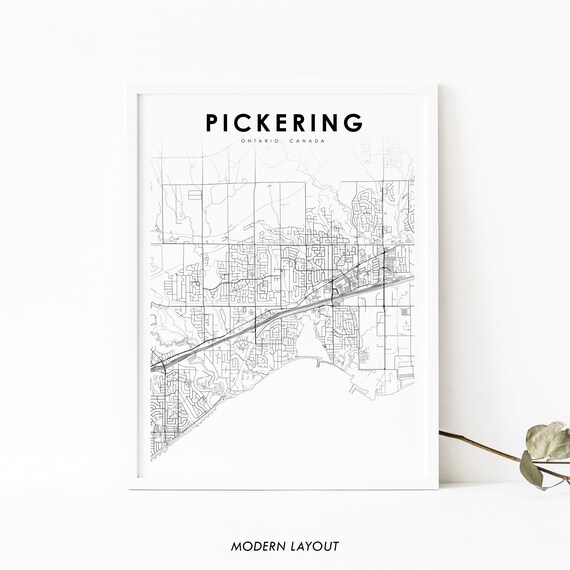 Pickering Ontario Map Print, Canada City Art Poster