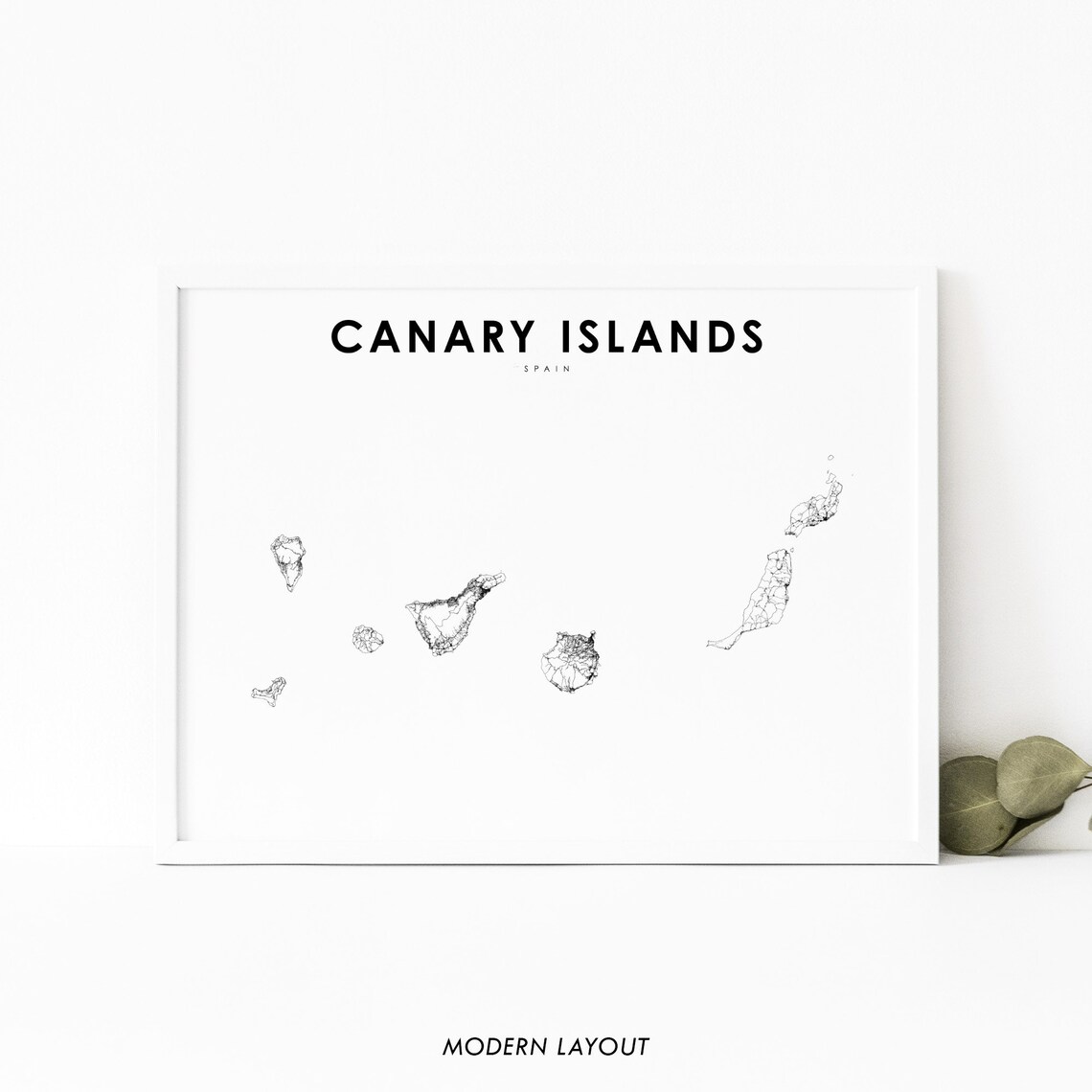 Canary Islands Spain Map Poster, Nursery Room Decor