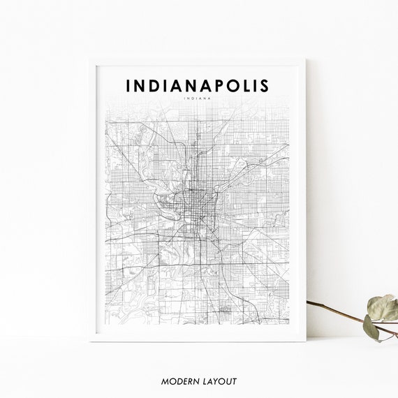 Indianapolis Map Print, Indiana USA Travel Poster