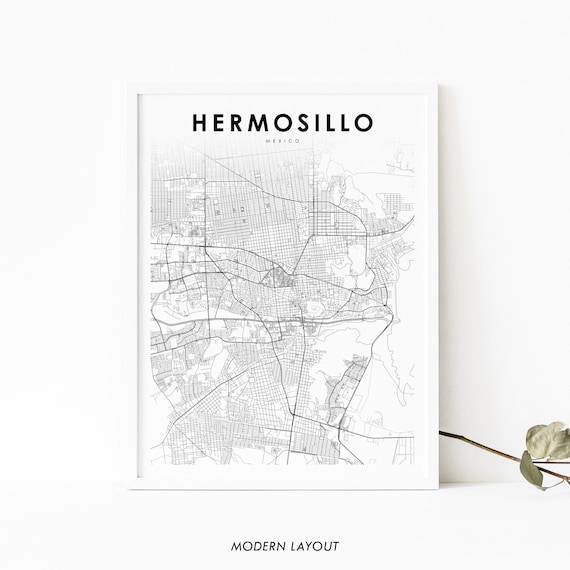 Hermosillo Mexico Map Print Pitic Sonora Mxico Art Poster City Street Road Nursery Room Wall Office Decor