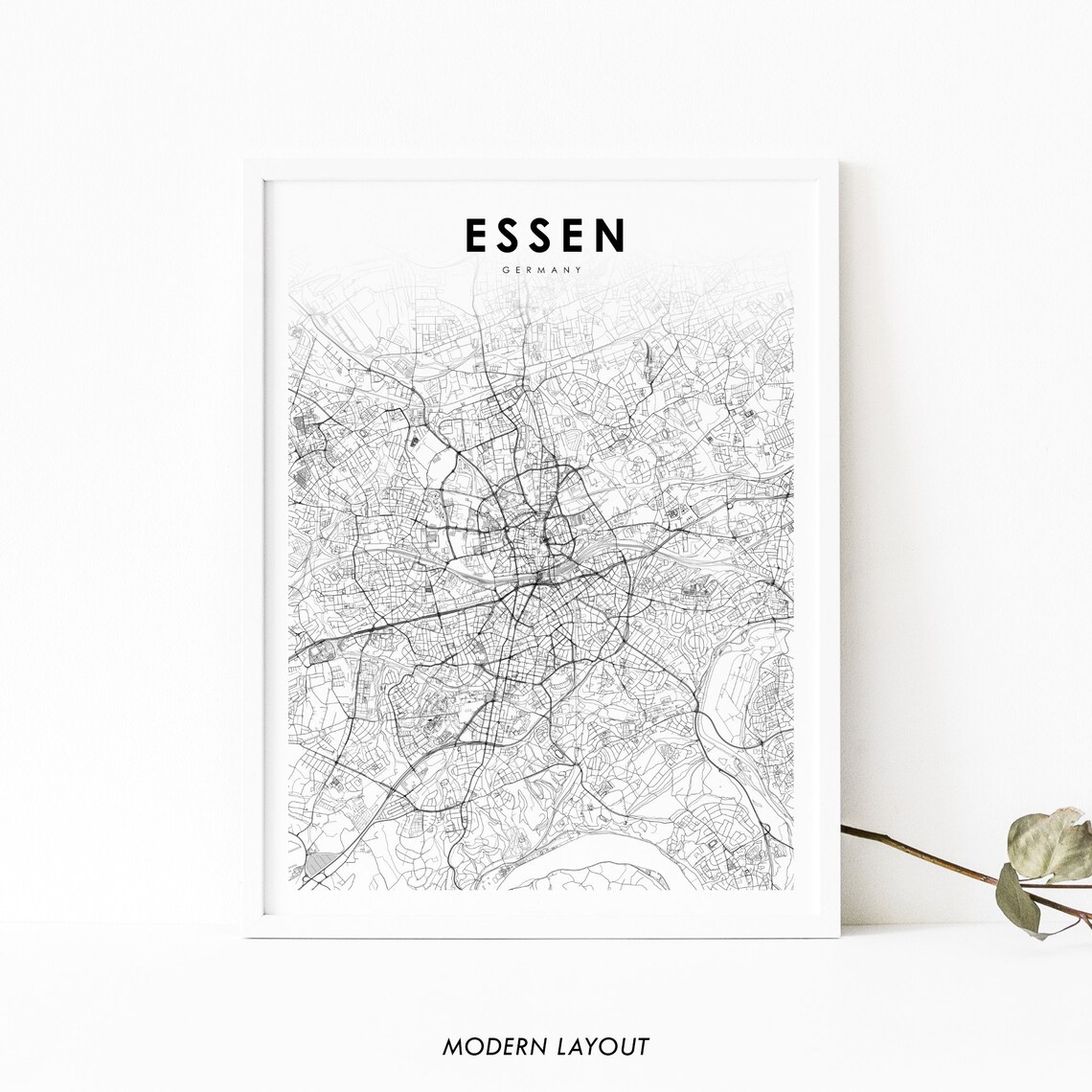 Essen Germany Map Print, Deutschland City Poster