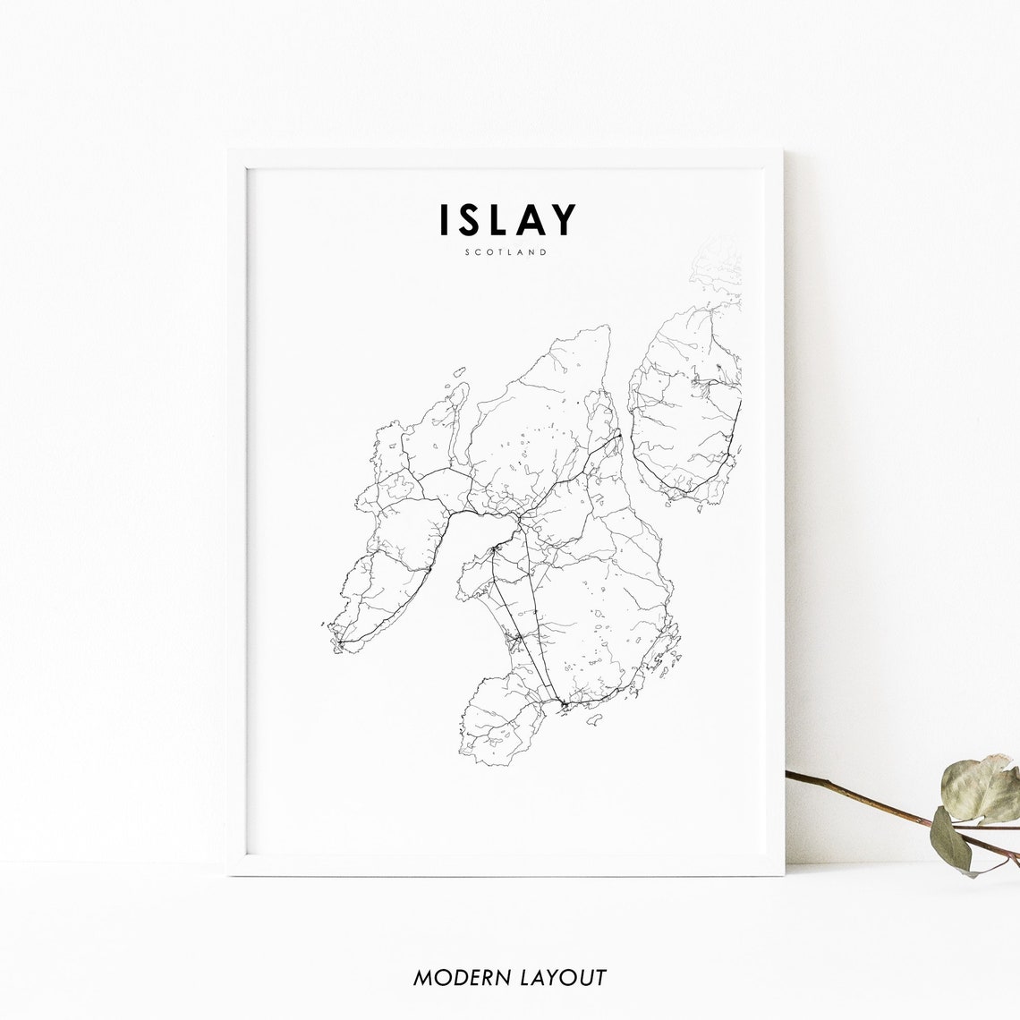 Islay Scotland Whisky Island Street Map Minimalist Modern Poster