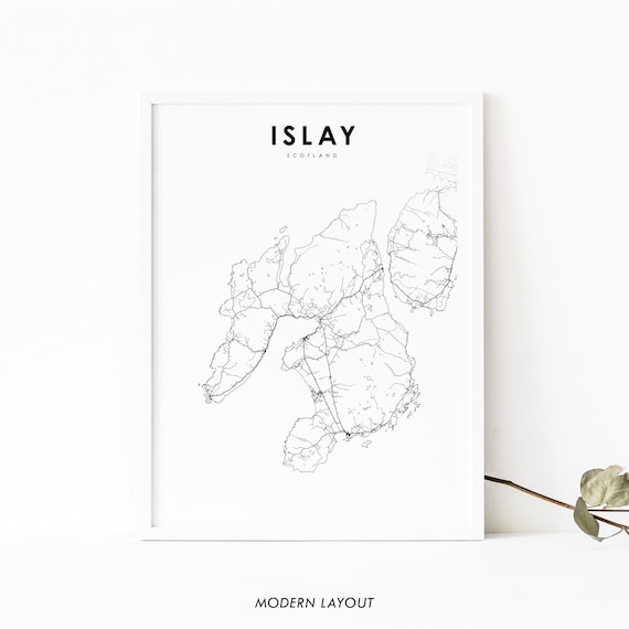 Islay Scotland Whisky Island Street Map Minimalist Modern Poster
