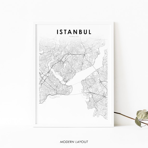 Istanbul Trkiye Map Print Turkey Art Poster City Street Road Nursery Room Office Wall Decor