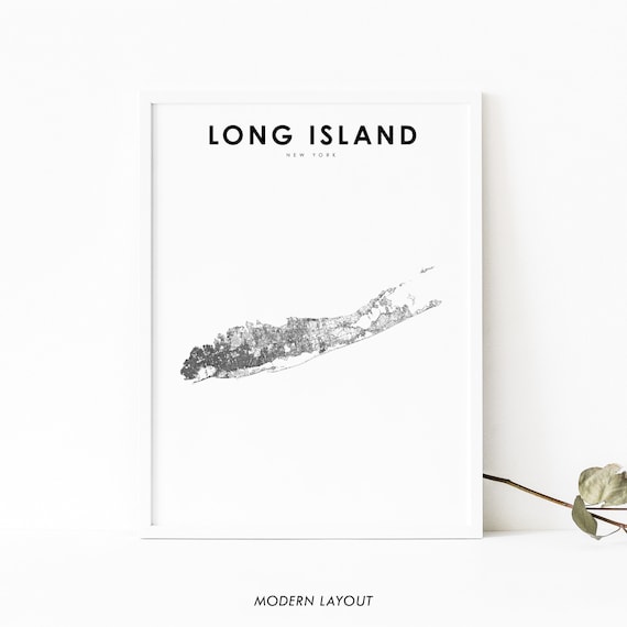 Long Island New York City Map Minimalist Modern Art Map Poster