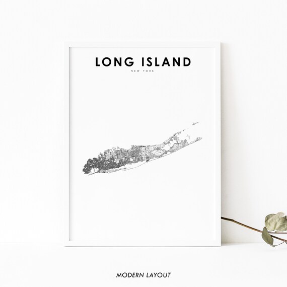 Long Island Ny Map Print New York Road Queens Usa United States Art Poster Nursery Room Wall Office Decor