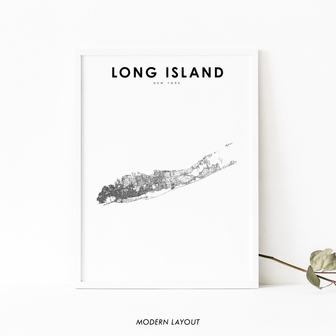 Long Island New York City Map Minimalist Modern Art Map Poster