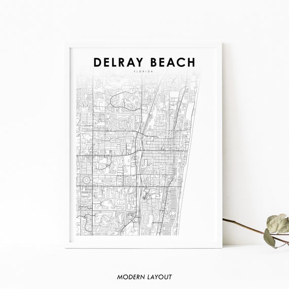 Delray Beach FL Map Print, Florida Nursery Decor