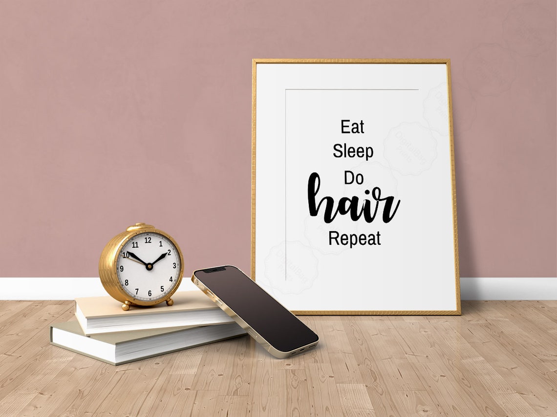 Salon Wall Art Hair Dresser Gift Hair Salon Decor Eat Sleep Do Hair Repeat Hair Quote Prints Hair Salon Art Hair Art - Image 2