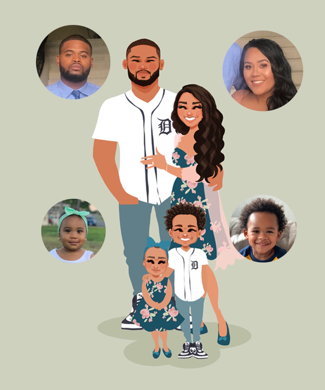 Custom Family Portrait with Cleveland Browns Team Shirt Poster - Image 2