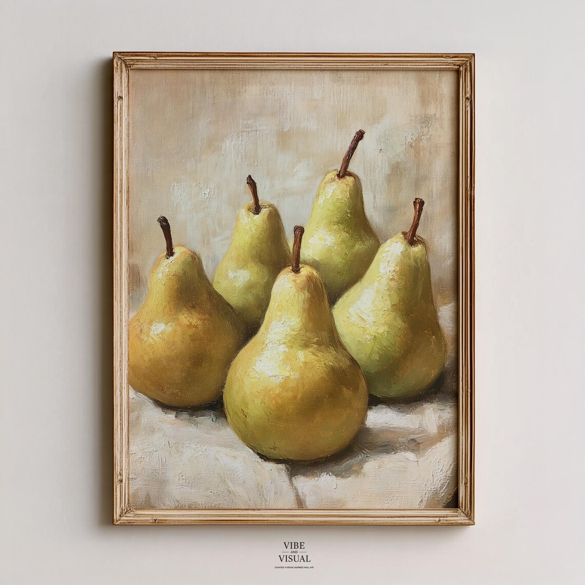 Vintage Still Life Painting of Golden Pears Farmhouse Kitchen Poster