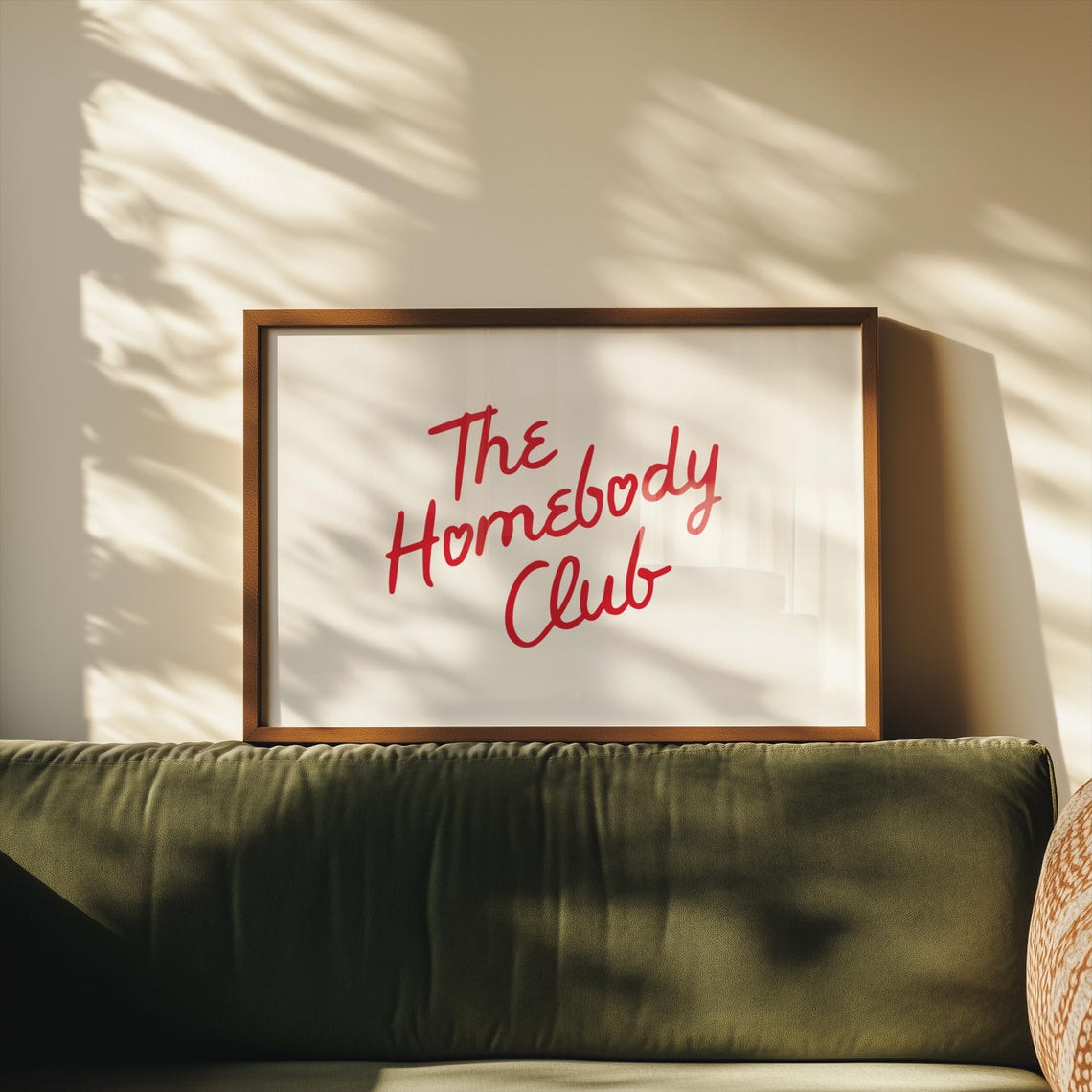 The Homebody Club Red Script Trendy Cozy Dorm Room Decor Poster