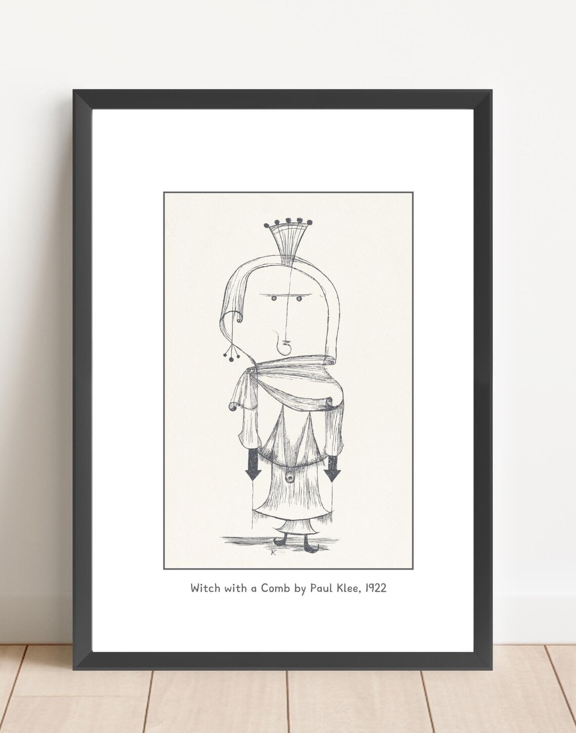 Witch With A Comb, Vintage Minimalist Art Print