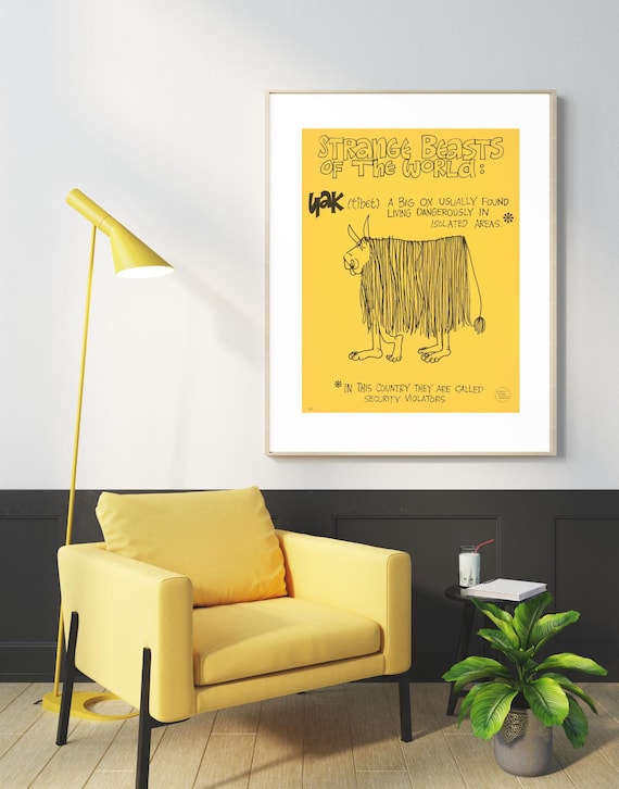 Funny And Quirky Vintage Animal Poster