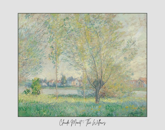 Claude Monet The Willows, Impressionism Landscape Art Print