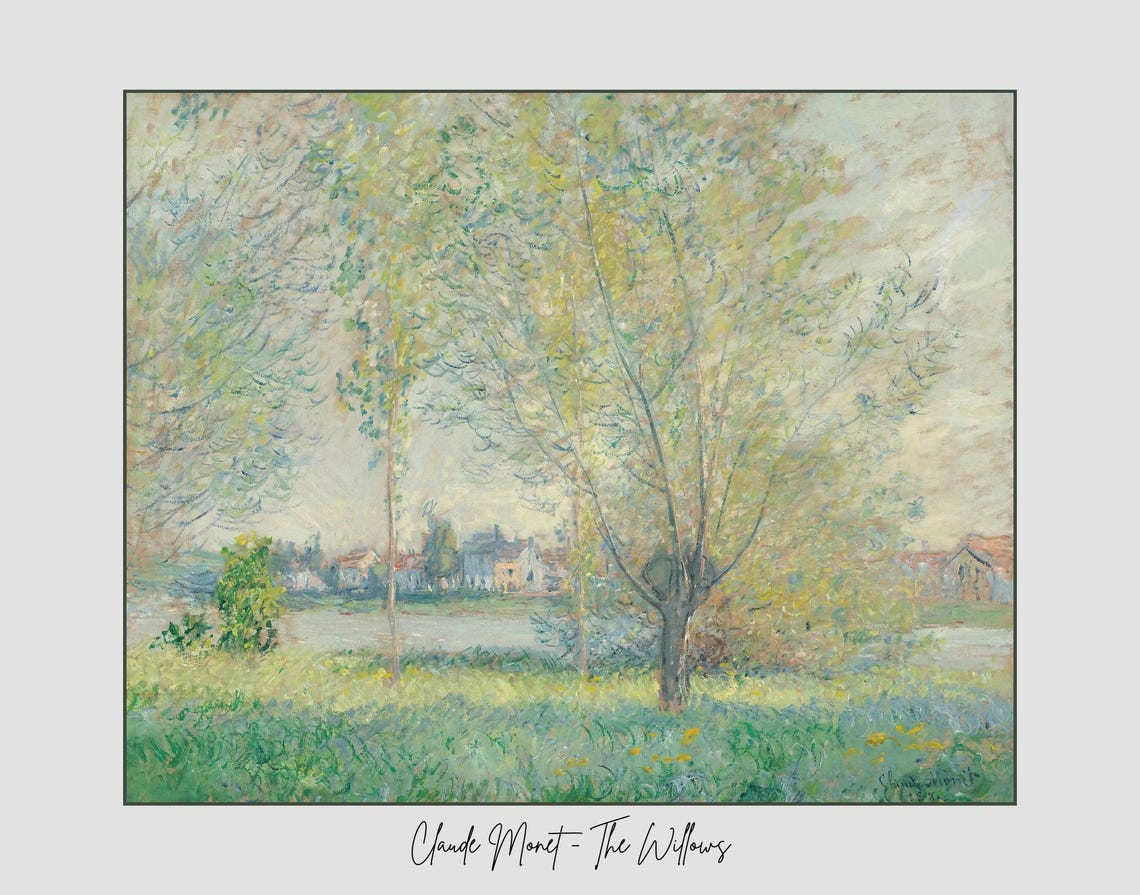 Claude Monet The Willows, Impressionism Landscape Art Print
