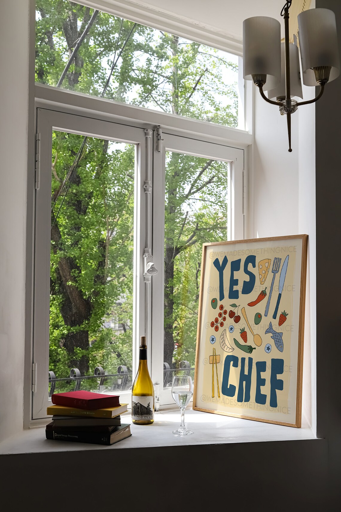 Yes Chef Poster, Trendy Maximalist Kitchen Art - Image 4