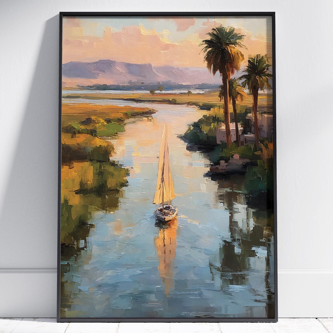 Sudanese Nile River Art Print, African Landscape