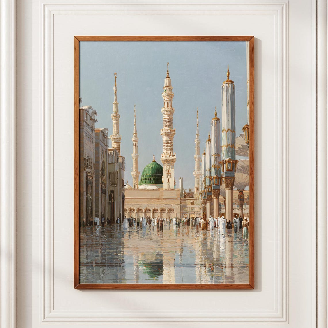 Medina Prophet Mosque Green Dome Sacred Pilgrimage Art Poster