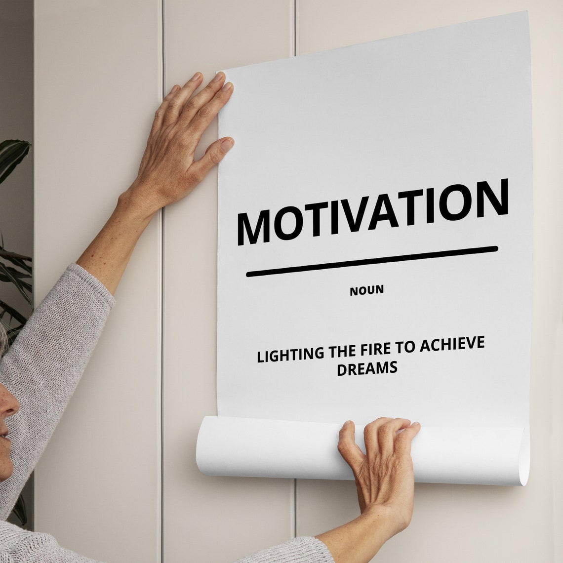 Motivation Minimalist White Dictionary Definition Motivational Poster - Image 2