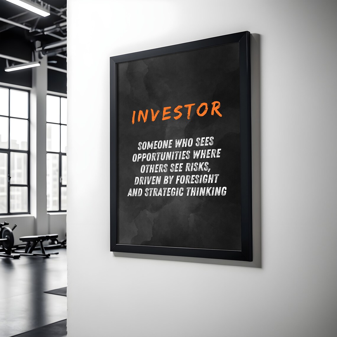 Investor Orange Brushstroke Dictionary Definition Motivational Poster