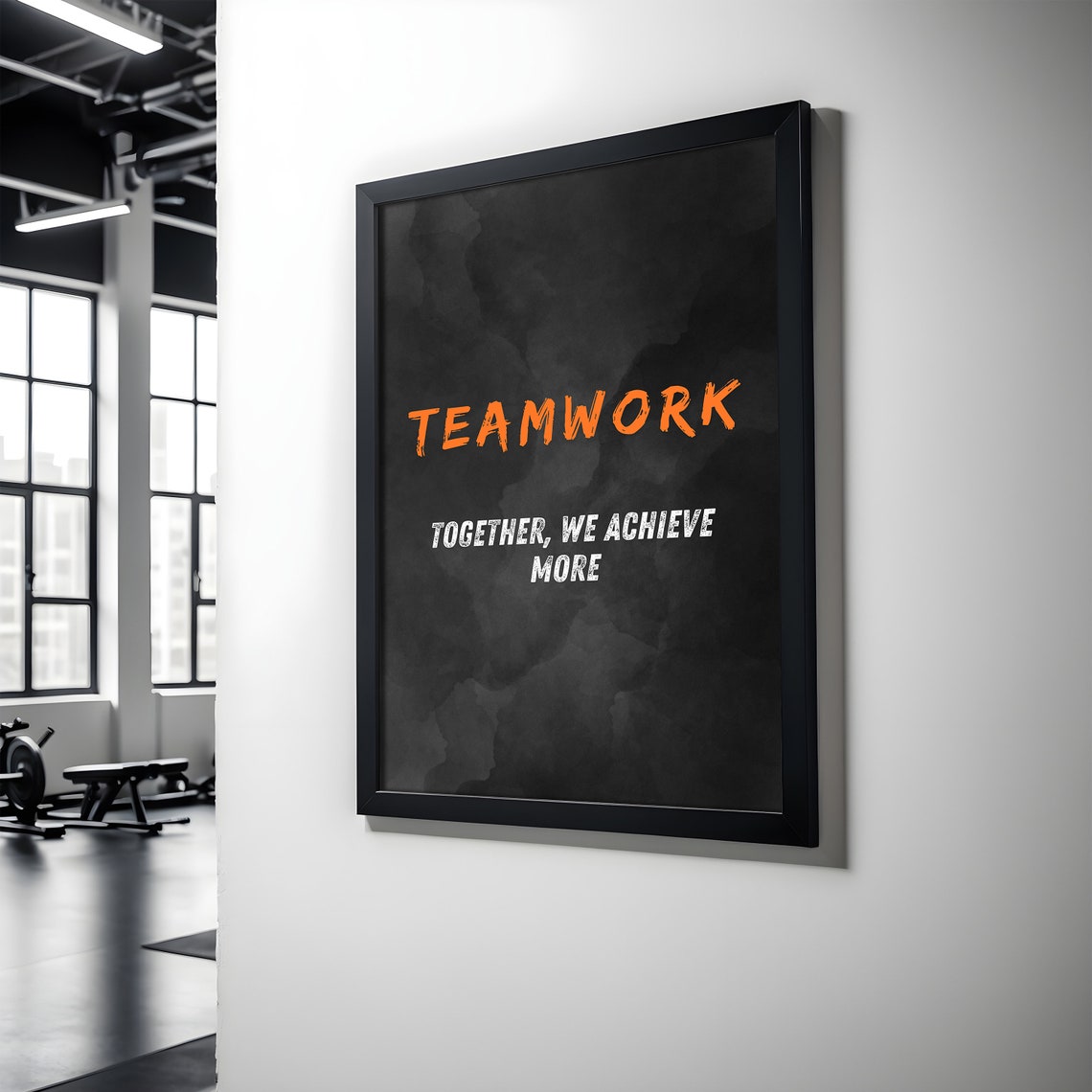 Teamwork Orange Brushstroke Dictionary Definition Motivational Poster - Image 3
