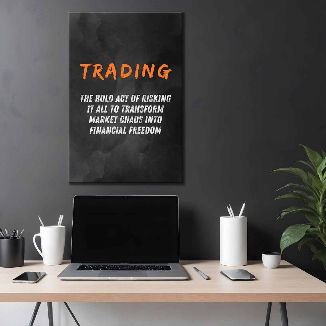 Trading Orange Brushstroke Dictionary Definition Motivational Poster - Image 4