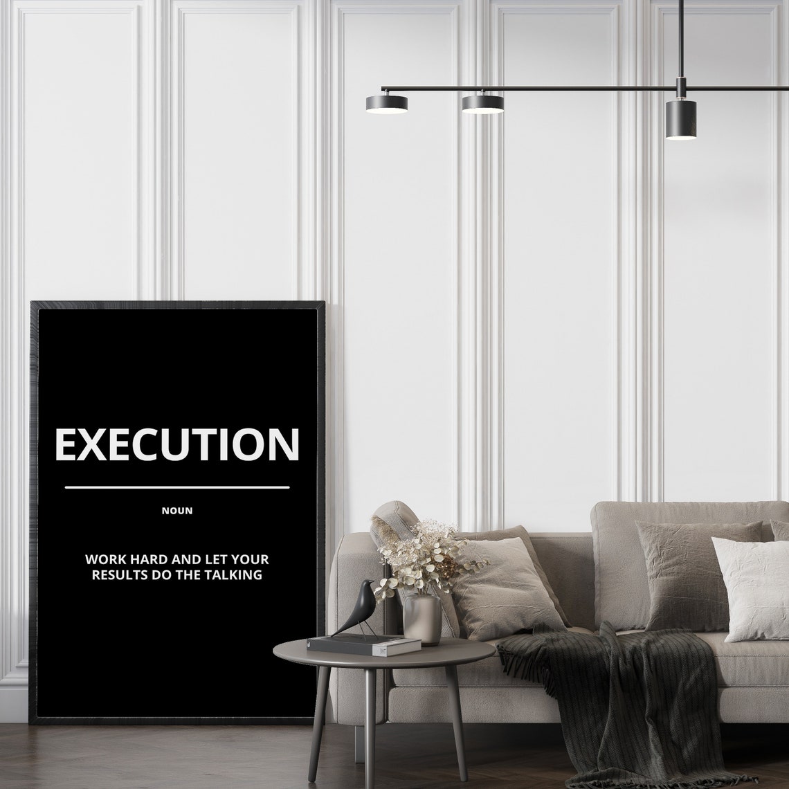Execution Definition Noun Let Results Do The Talking Black Poster - Image 2