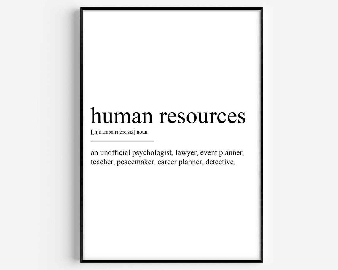 Human Resources Definition Art Print
