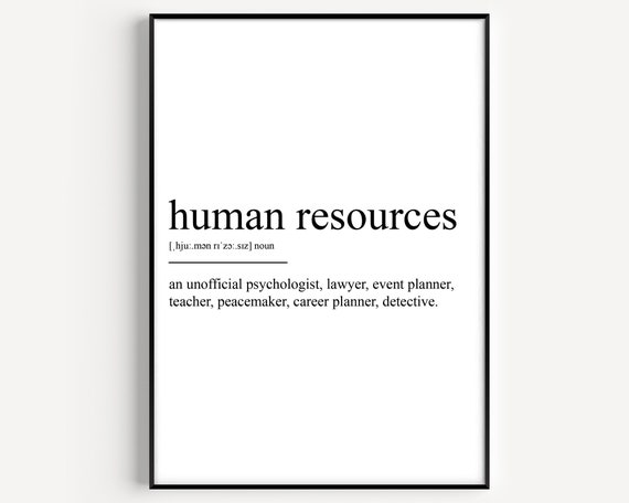 Human Resources Definition Art Print