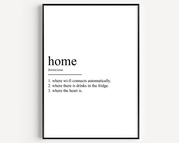 Home Definition Dictionary Style Word Art Cozy Family Room Poster