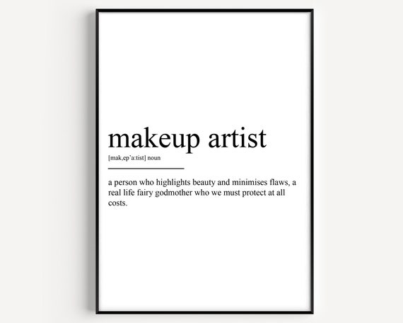 Makeup Artist Definition Poster Print